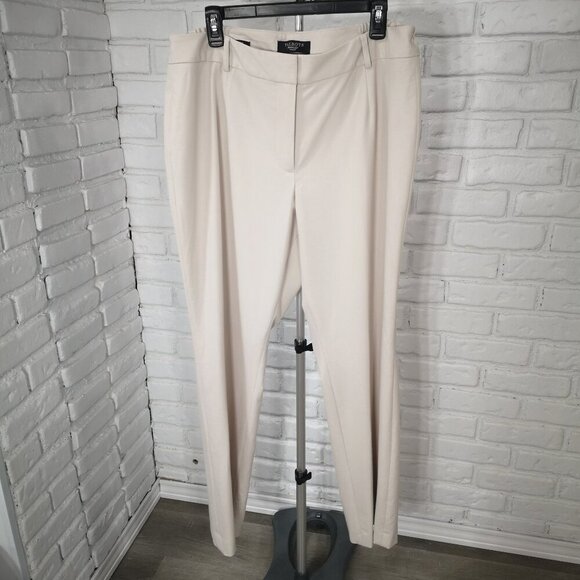 Talbots Heritage Ladies Cream Lightweight Zipper & 2 Clasp Closure Pants - Picture 1 of 11